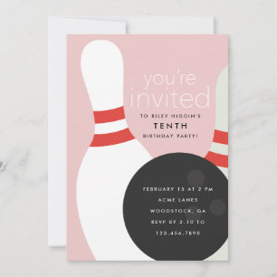 Invitation Fête d'anniversaire de bowling