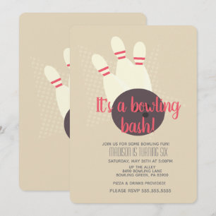 Invitation Fête d'anniversaire de Bowling Vintage Bash