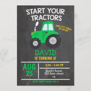 Invitation Fête d'anniversaire de Boy Tractor