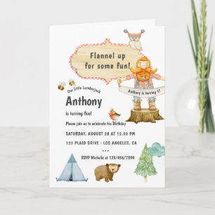 Invitation Fête d'anniversaire de bûcheron