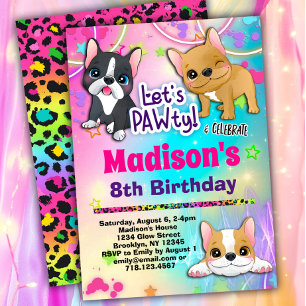 Invitation Fête d'anniversaire de Bulldog