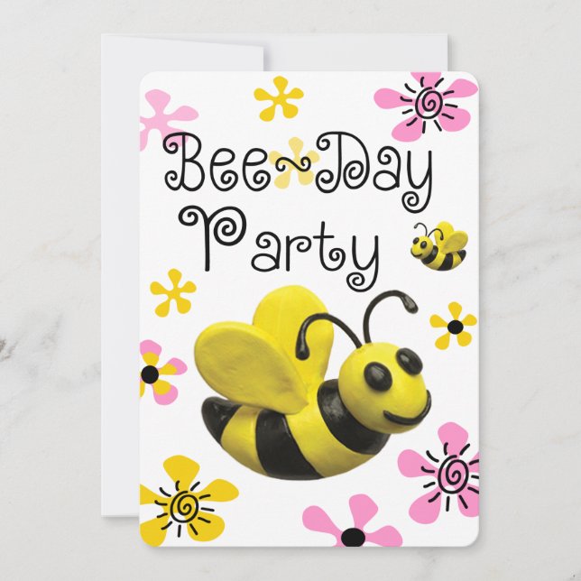 Invitation Fête d'anniversaire de Bumble Bee (Devant)