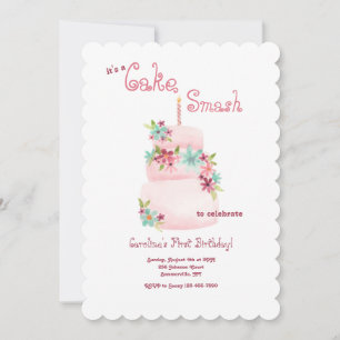 Invitation Fête d'anniversaire de Cake Smash