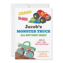Fête d'anniversaire de camion monstre Crash Smash 