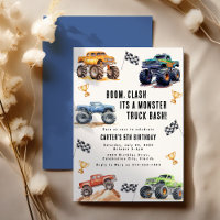 Fête d'anniversaire de camions monstres pour enfan