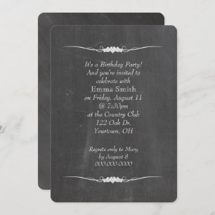 Invitation Fête d'anniversaire de Chalkboard