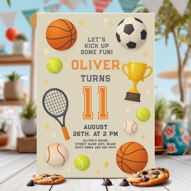 Invitation Fête d'anniversaire de champion de sport (Créateur téléchargé)