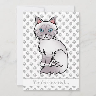 Invitation Fête d'anniversaire de chat Lilac Point Tabby Birm