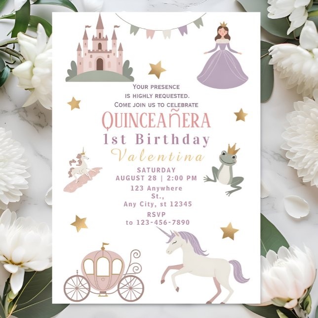 Invitation Fête d'anniversaire de château de conte de fées po (Créateur téléchargé)