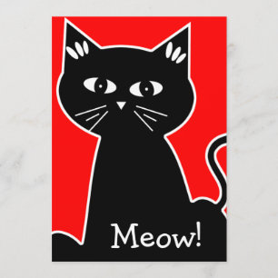 Invitation Fête d'anniversaire de chats cool - Chat de dessin