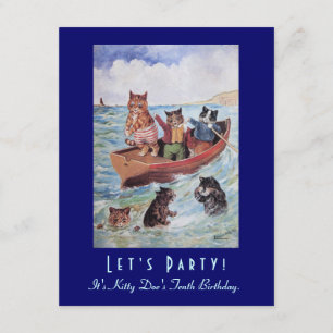 Invitation Fête d'anniversaire de chats de natation de Louis