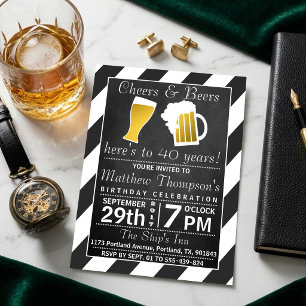 Invitation Fête d'anniversaire de Cheers & Beers Chalkboard