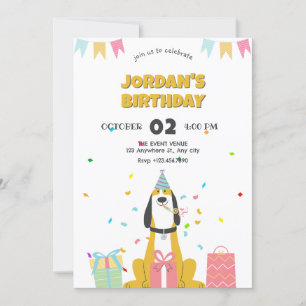 Invitation fête d'anniversaire de chien