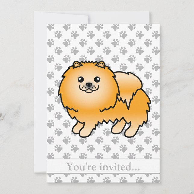 Invitation Fête d'anniversaire de chien de dessin animé migno (Devant)