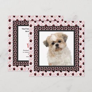 Invitation Fête d'anniversaire de chien de Patte-ty ou