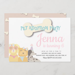 Invitation Fête d'anniversaire de chien lunatique illustrée