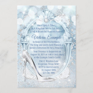 Invitation Fête d'anniversaire de Cinderella Glass Slipper