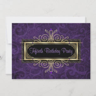 Invitation Fête d'anniversaire de cinquante ans pour femme Or