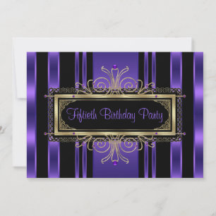 Invitation Fête d'anniversaire de cinquante ans pour femme Or