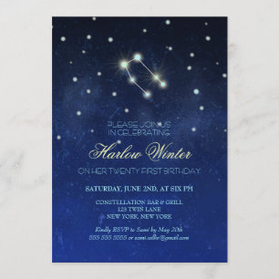 Invitation Fête d'anniversaire de constellation de Gémeaux