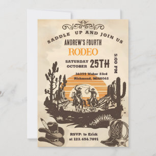 Invitation Fête d'anniversaire de cow-boy personnel dans le F