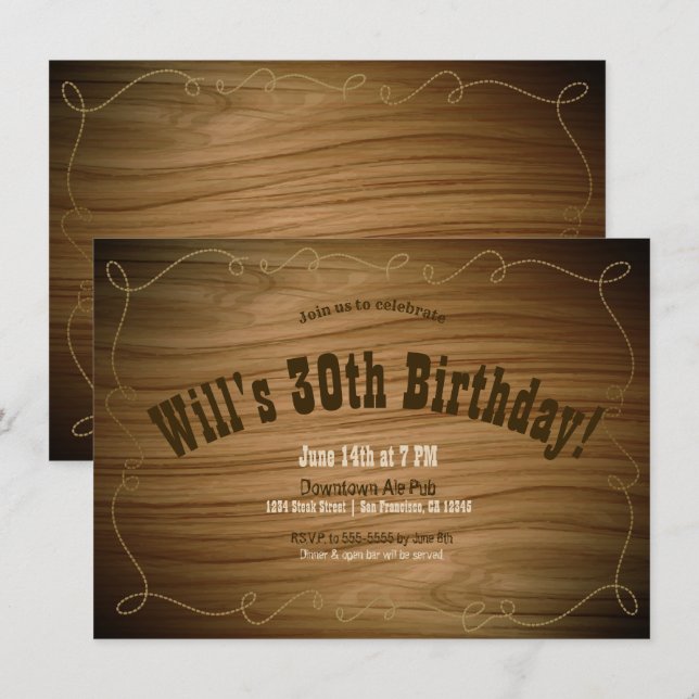 Invitation Fête d'anniversaire de cow-boy western de campagne (Devant / Derrière)