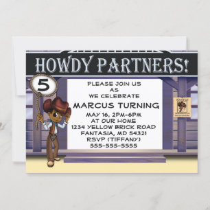 Invitation Fête d'anniversaire de Cowboy afro-américain