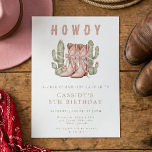 Invitation Fête d'anniversaire de cowgirl Country Western Wil
