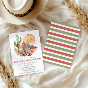 Invitation Fête d'anniversaire de cowgirl de paysage occident
