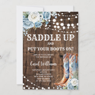 Invitation Fête d'anniversaire de cowgirl occidentale