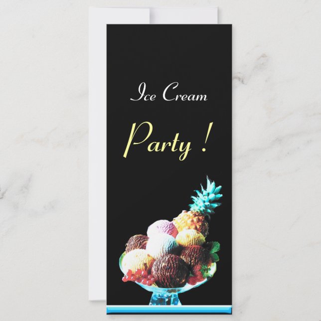 INVITATION FÊTE D'ANNIVERSAIRE DE CRÈME DE GLACE (Devant)
