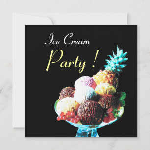 INVITATION FÊTE D'ANNIVERSAIRE DE CRÈME DE GLACE