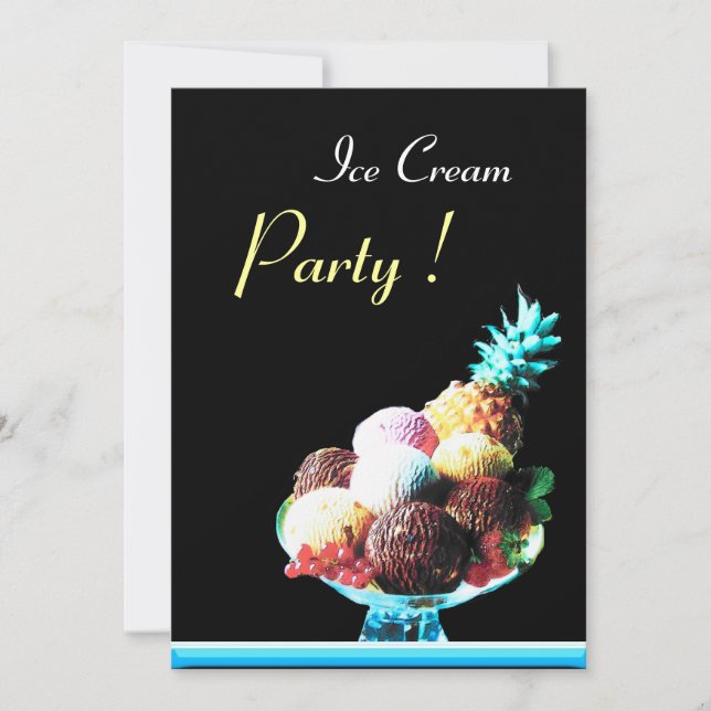 INVITATION FÊTE D'ANNIVERSAIRE DE CRÈME DE GLACE 2 (Devant)