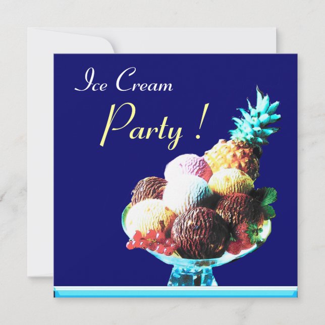 INVITATION FÊTE D'ANNIVERSAIRE DE CRÈME DE GLACE 2 (Devant)