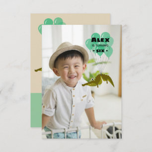 Invitation Fête d'anniversaire de crocodile drôle avec photo