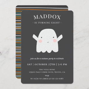 Invitation Fête d'anniversaire de Cube Ghost Halloween