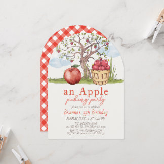 Invitation Fête d'anniversaire de cueillette de pommes sous l