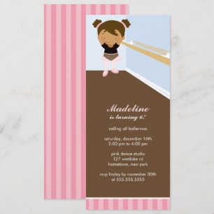 Invitation Fête d'anniversaire de Cute Ballerina