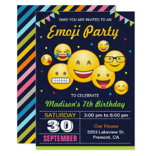 Invitations Faire Part Cartes Anniversaire Emoji Zazzle Fr