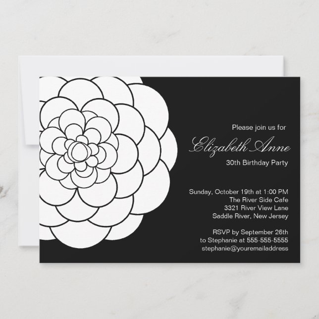 Invitation Fête d'anniversaire de Dahlia Bloom (Devant)