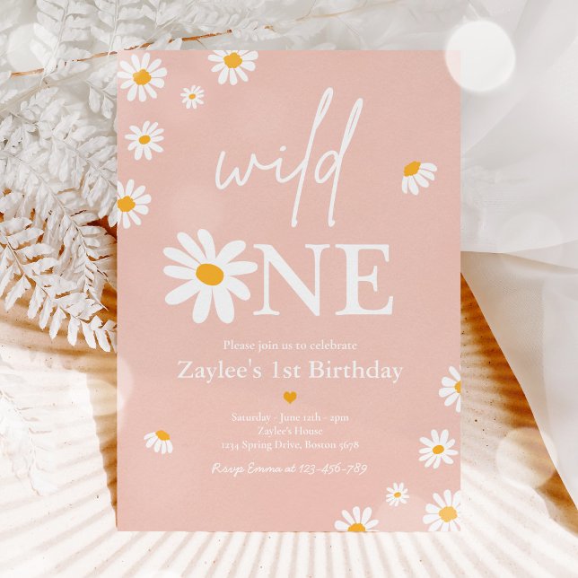 Invitation Fête d'anniversaire de Daisy Bohmian Wild One 1er  (Créateur téléchargé)