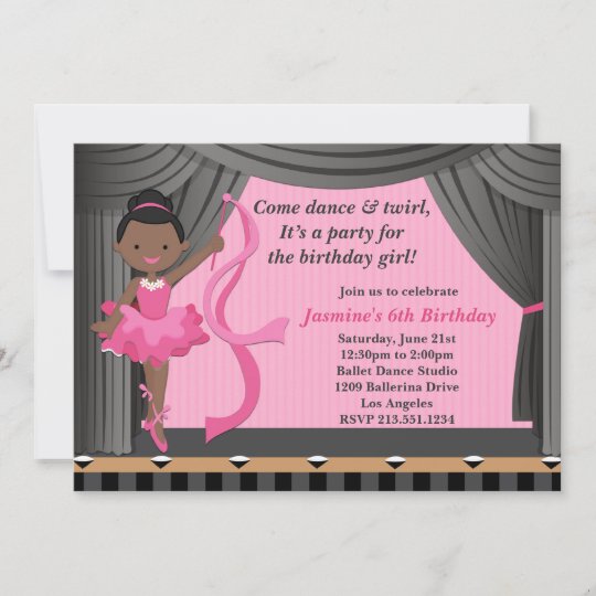 Invitation Fete D Anniversaire De Danse De Ballet Zazzle Fr