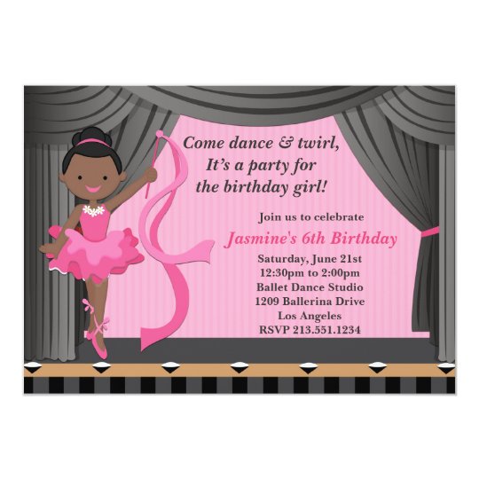 Invitation Fete D Anniversaire De Danse De Ballet Zazzle Fr