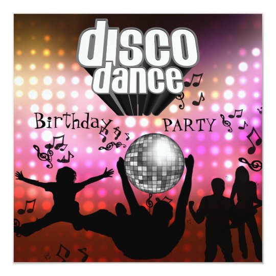 Invitation Fete D Anniversaire De Danse De Disco D Invitation Zazzle Fr