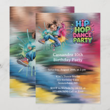 Fête d'anniversaire de danse hip hop pour filles