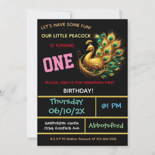 Invitation Fête d'anniversaire de Dark Peacock - 1 an!
