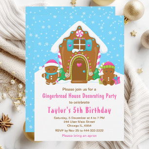Invitation Fête d'anniversaire de décoration de pain d'épices