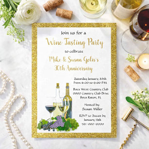 Invitation Fête d'anniversaire de dégustation de vin
