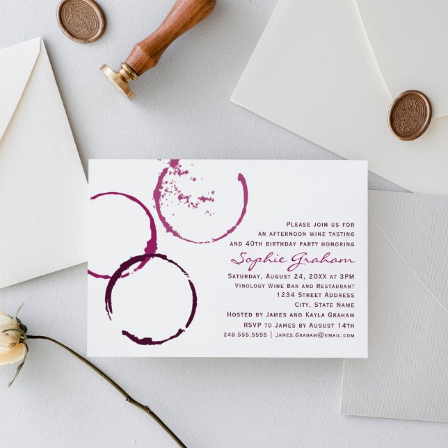 Invitation Fête d'anniversaire de dégustation de vin de Bourg (Créateur téléchargé)