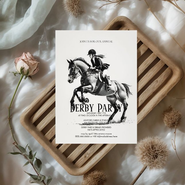Invitation Fête d'anniversaire de derby de course hippique éq (Créateur téléchargé)